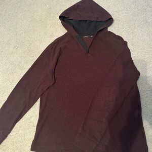 Burgundy Hooded Long Sleeve